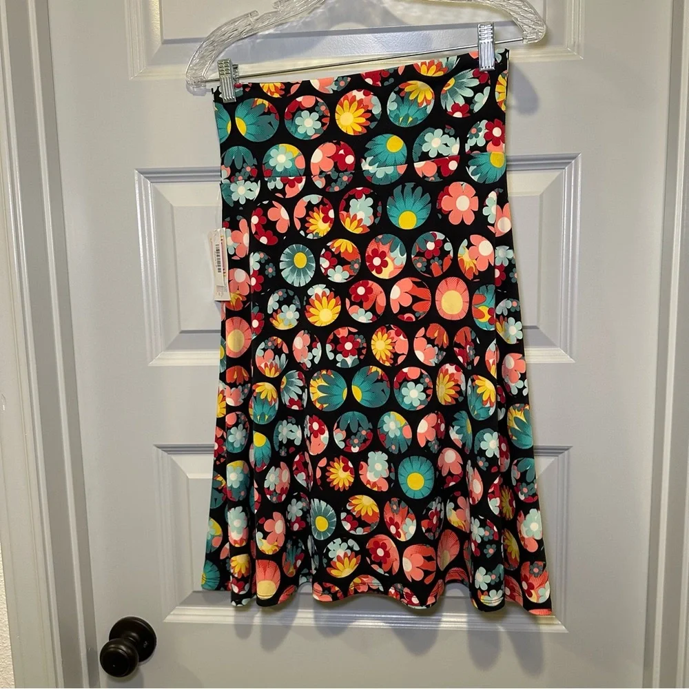 NWT LuLaRoe Multicolor Floral Print Azure Skirt size Small - Picture 8 of 9